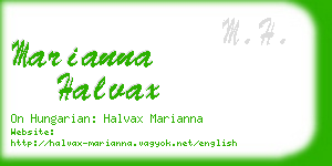 marianna halvax business card